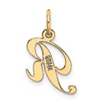 10K Small Fancy Script Initial R Charm - Image 4