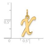 10K Small Fancy Script Initial X Charm - Image 4