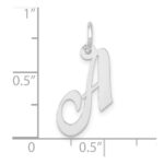 10k White Gold Small Fancy Script Initial A Charm - Image 2
