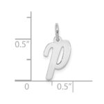 10k White Gold Small Script Initial P Charm - Image 2