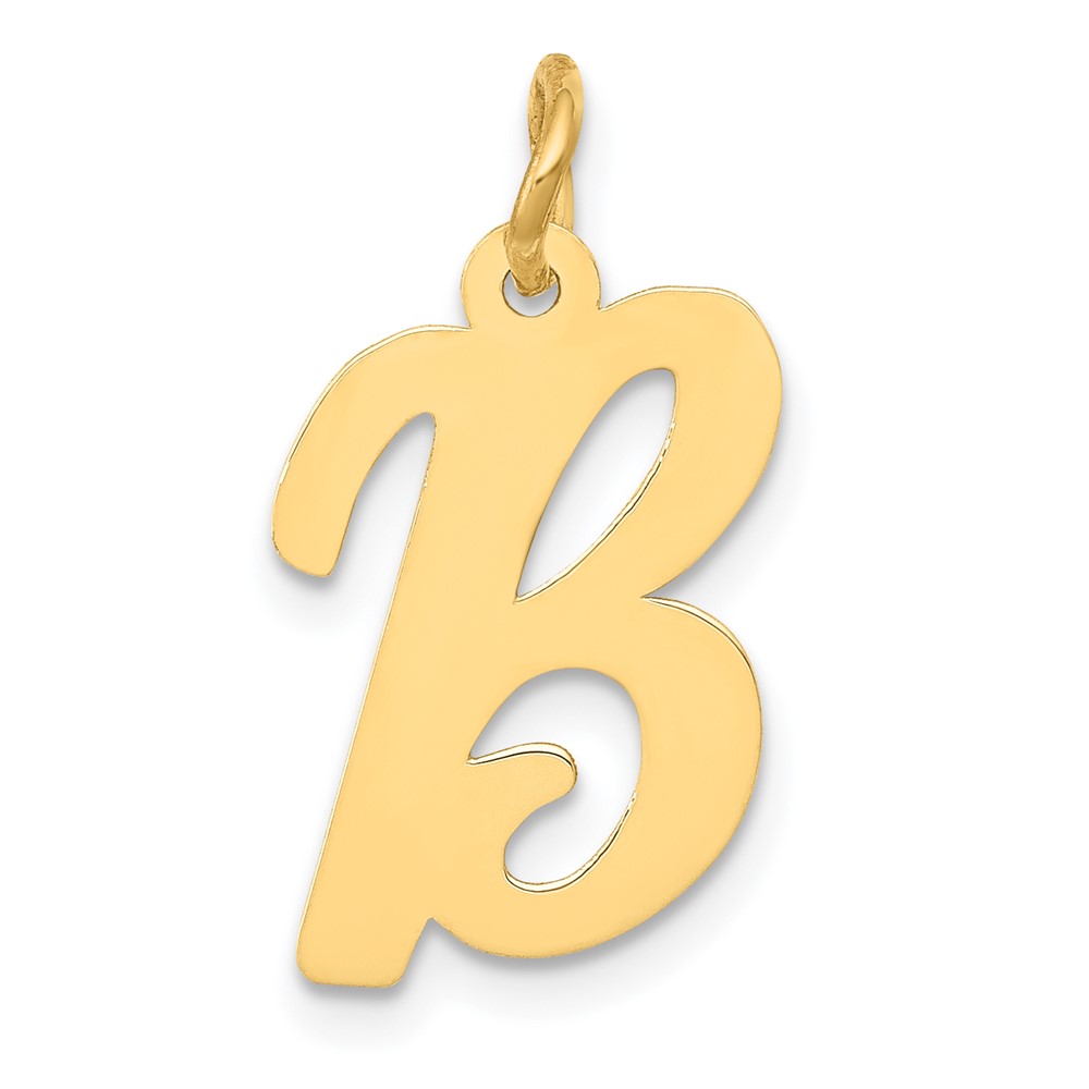 10YC660B.jpg 10K Medium Script Letter B Initial Charm - Image 1