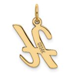 10K Medium Script Letter H Initial Charm - Image 3