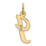 10K Medium Script Letter I Initial Charm - Image 3