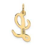 10K Medium Script Letter L Initial Charm - Image 3
