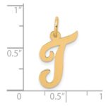 10K Medium Script Letter T Initial Charm - Image 4