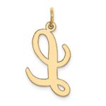10k Large Script Letter L Initial Charm - Image 3