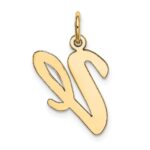 10k Large Script Letter V Initial Charm - Image 3
