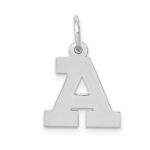 10k White Gold Small Block Initial A Charm