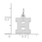 10k White Gold Small Block Initial H Charm - Image 2