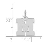10k White Gold Small Block Initial M Charm - Image 2