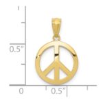 10k Polished Peace Sign Circle Pendant - Image 3