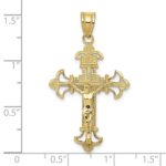 10k INRI Fleur De Lis Crucifix Pendant - Image 3