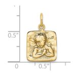 10k Satin & Diamond -cut Angel Charm - Image 3