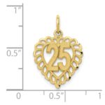 10k 25 in a Heart Charm - Image 3