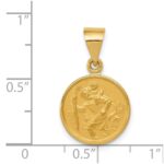 18k Polished and Satin Saint Christopher Medal Round Pendant - Image 4