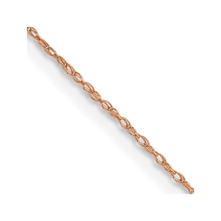 14K Rose Gold Carded .5mm Cable Rope with Spring Ring Clasp Chain