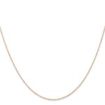 14K Rose Gold Carded .6mm Cable Rope with Spring Ring Clasp Chain - Image 2