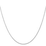 14K White Gold Carded .7mm Cable Rope with Spring Ring Clasp Chain - Image 2