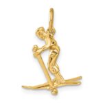 14K 3-D Moveable Legs Snow Skier Charm - Image 3