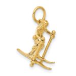 14K 3-D Moveable Legs Snow Skier Charm - Image 5