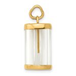 14k 3-D Fillable Vial Capsule with Glue-on Top Charm - Image 2