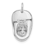 14k White Gold 3-D Large Firemans Helmet Charm - Image 3