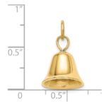 14k Moveable 3-D Wedding Bell Charm - Image 4