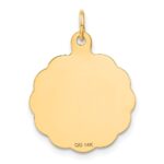 14k WRESTLING Scalloped Edge 18mm Engravable Disc Charm - Image 3
