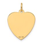 14k HAPPY BIRTHDAY 18mm Engravable Heart Disc Charm - Image 3