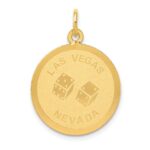 14k LAS VEGAS NEVADA with Dice Engravable 19mm Disc Charm