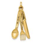 14K 3-D Knife, Fork and Spoon Charm