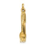 14K 3-D Knife, Fork and Spoon Charm - Image 4
