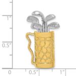 14k Two-tone Golf Bag with Clubs Pendant - Image 4