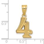 14k Polished Etched Number 4 Pendant - Image 2