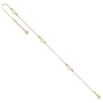 14k Diamond-cut Open Heart 3-Station Plus Extender - Total Anklet - Image 5