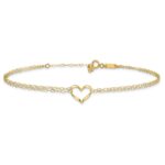 14k Double Strand Chain and Twisted Heart Plus Extender - Total Anklet - Image 3