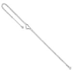 14k White Gold Double Strand Chain Twisted Heart Plus Extender - Total Anklet - Image 7