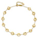 14k Ruffle Star Flowers Plus Extender - Total Anklet - Image 4