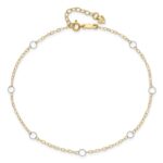 14k Two-tone Circles 7-Station Plus Extender - Total Anklet - Image 4