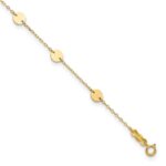14K Polished Disc 9-Station Plus Extender - Total Anklet