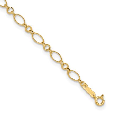 14k Fancy Figaro Link Plus Extender - Total Anklet