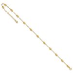 14k Textured Rice Puff Beads Plus Extender - Total Anklet - Image 7