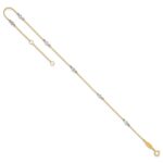 14k Two-tone Bezel-set CZ 6-Station Plus Extender - Total Anklet - Image 7