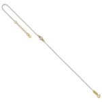 14K Two-tone Chain and Diamond-cut Beads Plus Extender - Total Anklet - Image 7