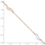 14K Tri-color Open Wavy Links 3-Station Plus Extender - Total Anklet - Image 5