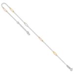 14K Tri-color Oval Link 5-Station Plus Extender - Total Anklet - Image 7