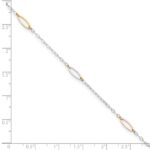 14K Tri-color Oval Link 5-Station Plus Extender - Total Anklet - Image 5