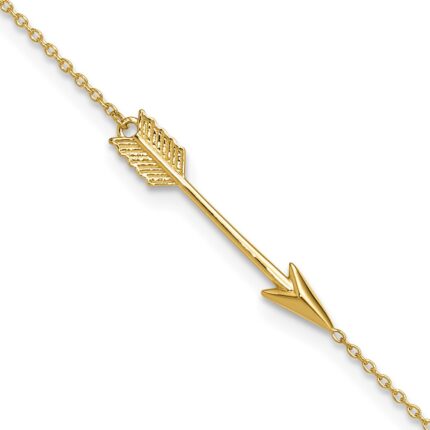 14K Polished Arrow Plus Extender - Total Anklet