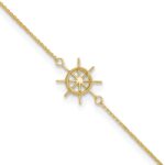 14k Ships Wheel Plus Extender - Total Anklet
