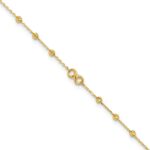 14K Infinity Symbol and Diamond-cut Beads Plus Extender - Total Anklet